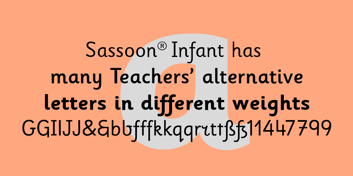 Przykład czcionki Sassoon Infant